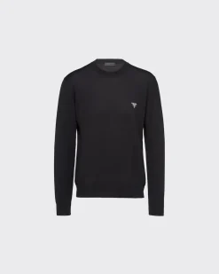 Hombre Prada TEJIDOS DE PUNTO^Jersey De Cuello Redondo De Lana Superfina