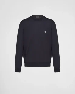 Hombre Prada TEJIDOS DE PUNTO^Jersey De Cuello Redondo De Lana Superfina