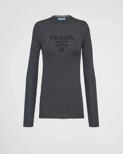Mujer Prada TEJIDOS DE PUNTO^Jersey De Cuello Redondo De Lana Superfina