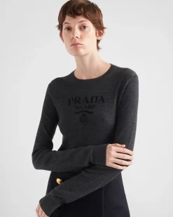 Mujer Prada TEJIDOS DE PUNTO^Jersey De Cuello Redondo De Lana Superfina