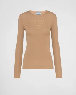 Mujer Prada TEJIDOS DE PUNTO^Jersey De Cuello Redondo De Lana Superfina