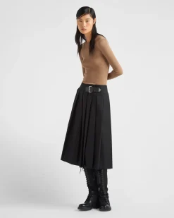Mujer Prada TEJIDOS DE PUNTO^Jersey De Cuello Redondo De Lana Superfina