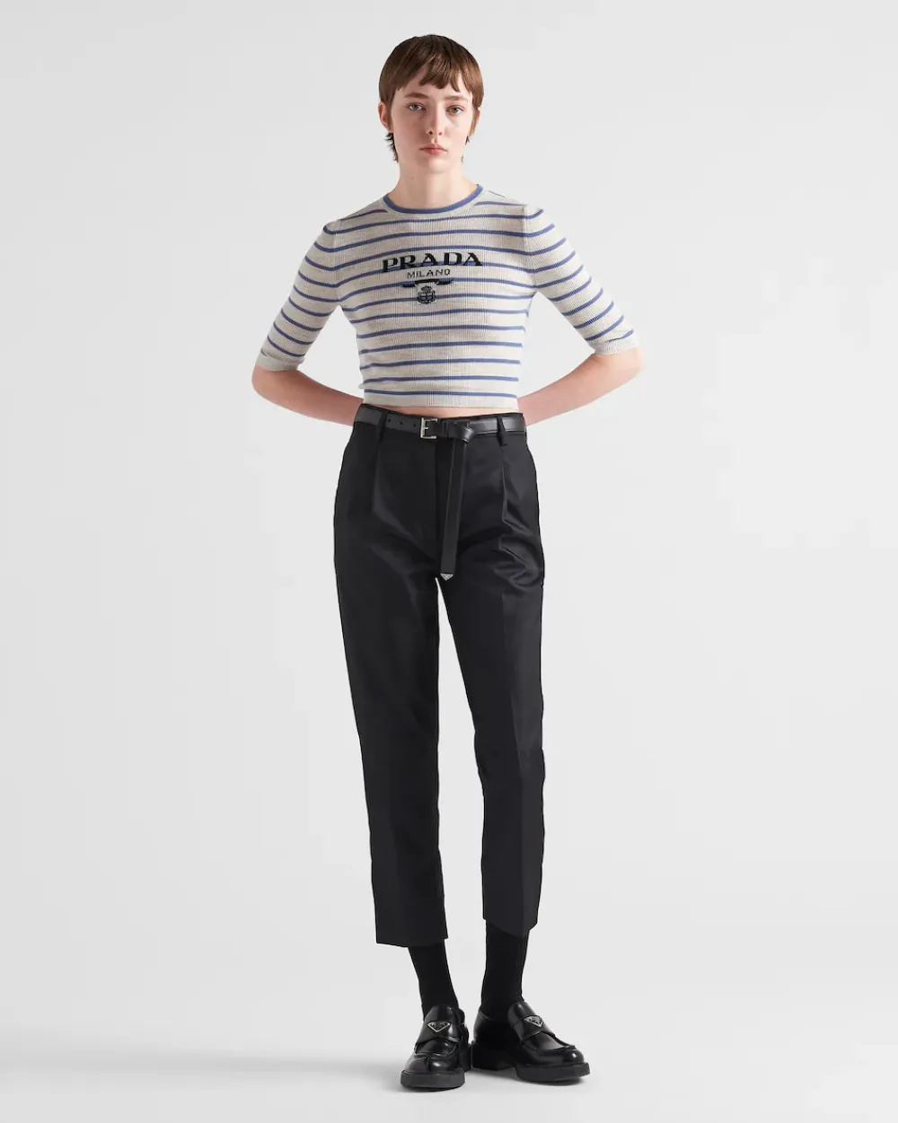 Mujer Prada TEJIDOS DE PUNTO^Jersey De Cuello Redondo De Lana Superfina
