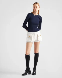 Mujer Prada TEJIDOS DE PUNTO^Jersey De Cuello Redondo De Seda