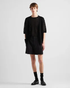 Hombre Prada TEJIDOS DE PUNTO^Jersey De Cuello Redondo De Seda Y Algodón