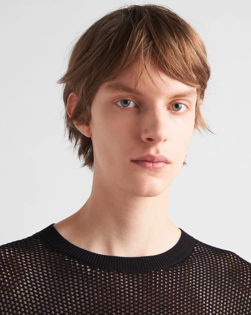 Hombre Prada TEJIDOS DE PUNTO^Jersey De Cuello Redondo De Seda Y Algodón