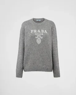 Mujer Prada TEJIDOS DE PUNTO^Jersey De Lana, Cachemir Y Lamé Con Cuello Redondo
