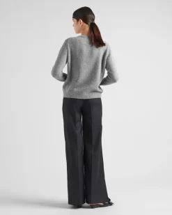 Mujer Prada TEJIDOS DE PUNTO^Jersey De Lana, Cachemir Y Lamé Con Cuello Redondo