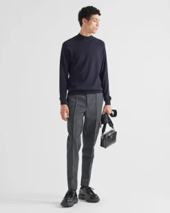 Hombre Prada TEJIDOS DE PUNTO^Jersey De Lana De Estambre Con Cuello Alto
