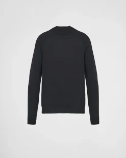 Hombre Prada TEJIDOS DE PUNTO^Jersey De Lana De Estambre Con Cuello Alto