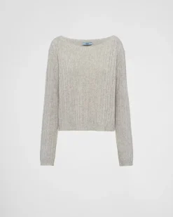 Mujer Prada TEJIDOS DE PUNTO^Jersey De Lana Y Cachemir Con Cuello De Barco