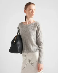 Mujer Prada TEJIDOS DE PUNTO^Jersey De Lana Y Cachemir Con Cuello De Barco