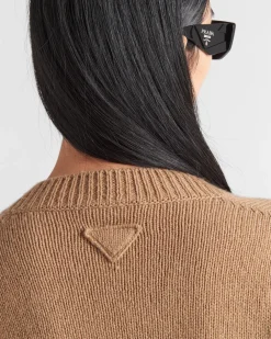 Mujer Prada TEJIDOS DE PUNTO^Jersey De Lana Y Cachemir Con Cuello De Pico