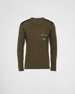 Hombre Prada TEJIDOS DE PUNTO^Jersey De Lana Y Cachemir Con Cuello Redondo