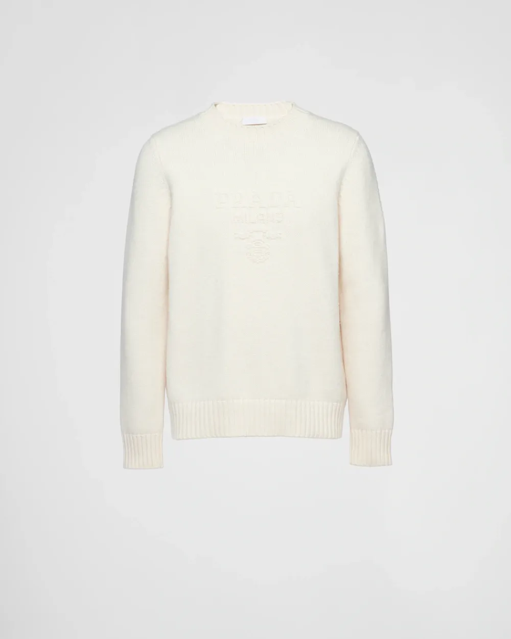 Hombre Prada TEJIDOS DE PUNTO^Jersey De Lana Y Cachemir Con Cuello Redondo