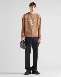 Hombre Prada TEJIDOS DE PUNTO^Jersey De Lana Y Cachemir Con Cuello Redondo