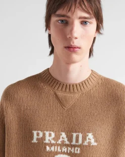 Hombre Prada TEJIDOS DE PUNTO^Jersey De Lana Y Cachemir Con Cuello Redondo