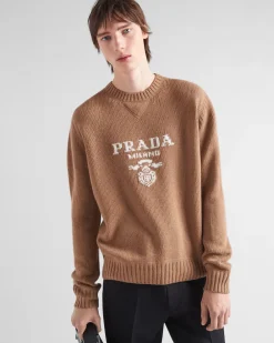 Hombre Prada TEJIDOS DE PUNTO^Jersey De Lana Y Cachemir Con Cuello Redondo