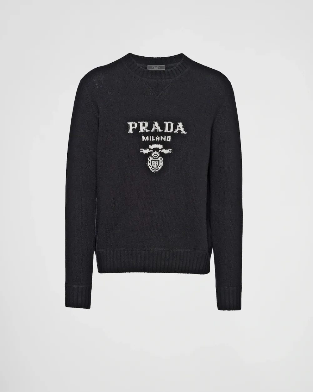 Hombre Prada TEJIDOS DE PUNTO^Jersey De Lana Y Cachemir Con Cuello Redondo