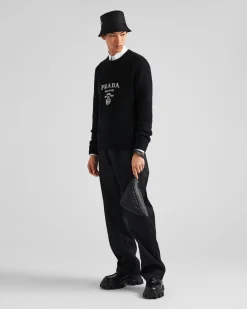 Hombre Prada TEJIDOS DE PUNTO^Jersey De Lana Y Cachemir Con Cuello Redondo