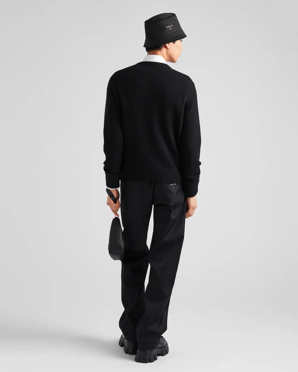 Hombre Prada TEJIDOS DE PUNTO^Jersey De Lana Y Cachemir Con Cuello Redondo