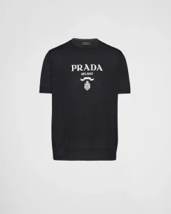 Hombre Prada TEJIDOS DE PUNTO^Jersey De Lana Y Cachemir Con Cuello Redondo
