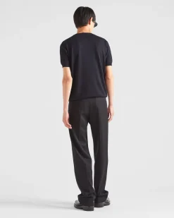 Hombre Prada TEJIDOS DE PUNTO^Jersey De Lana Y Cachemir Con Cuello Redondo