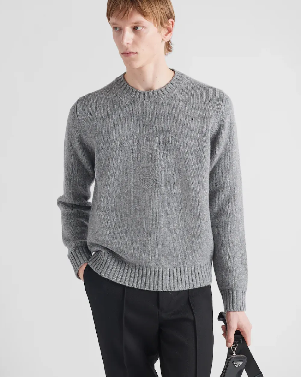 Hombre Prada TEJIDOS DE PUNTO^Jersey De Lana Y Cachemir Con Cuello Redondo