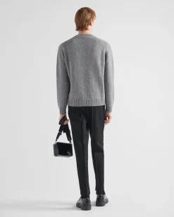 Hombre Prada TEJIDOS DE PUNTO^Jersey De Lana Y Cachemir Con Cuello Redondo