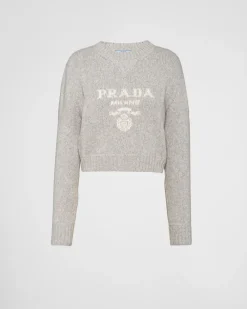 Mujer Prada TEJIDOS DE PUNTO^Jersey De Lana Y Cachemir Con Cuello Redondo