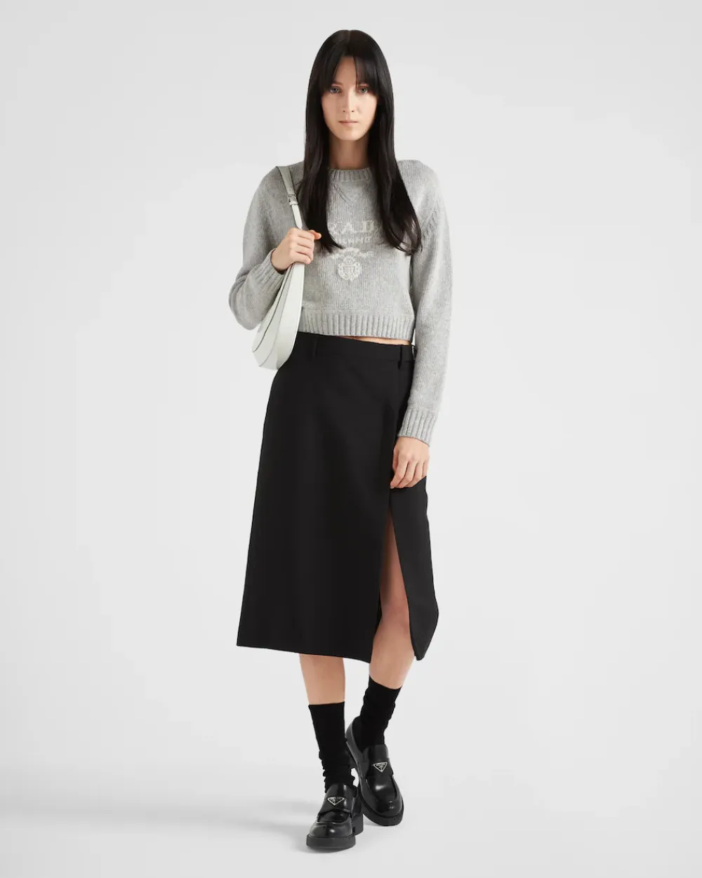 Mujer Prada TEJIDOS DE PUNTO^Jersey De Lana Y Cachemir Con Cuello Redondo
