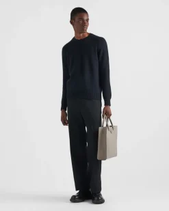 Hombre Prada TEJIDOS DE PUNTO^Jersey De Lana Y Cachemir Con Cuello Redondo