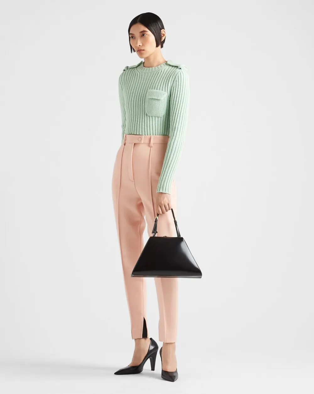 Mujer Prada TEJIDOS DE PUNTO^Jersey De Lana Y Cachemir Con Cuello Redondo