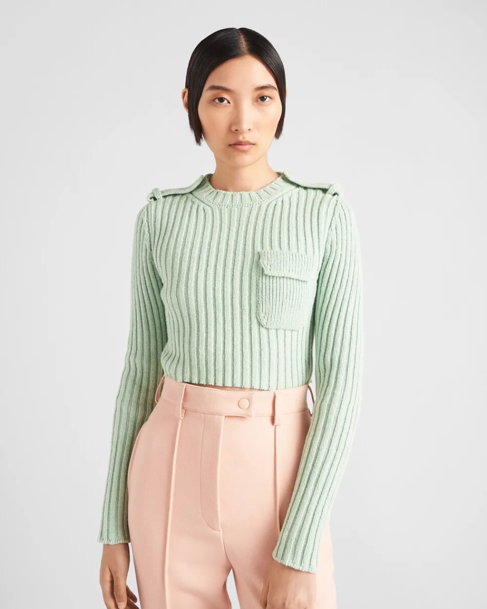 Mujer Prada TEJIDOS DE PUNTO^Jersey De Lana Y Cachemir Con Cuello Redondo