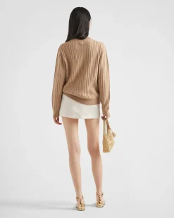 Mujer Prada TEJIDOS DE PUNTO^Jersey De Lana Y Cachemir Con Pedrería