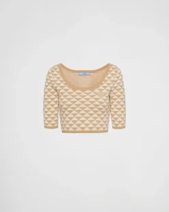Mujer Prada TEJIDOS DE PUNTO^Jersey De Punto Jacquard De Algodón