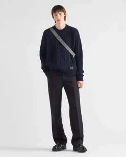 Hombre Prada TEJIDOS DE PUNTO^Jersey De Punto Trenzado De Cachemir