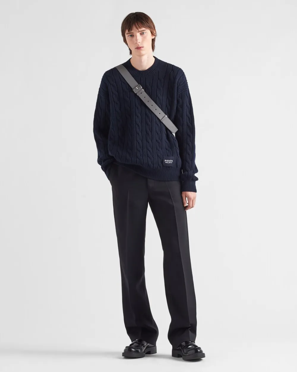Hombre Prada TEJIDOS DE PUNTO^Jersey De Punto Trenzado De Cachemir