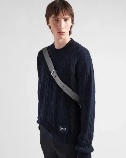 Hombre Prada TEJIDOS DE PUNTO^Jersey De Punto Trenzado De Cachemir