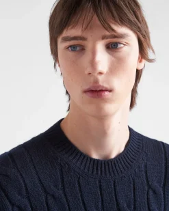 Hombre Prada TEJIDOS DE PUNTO^Jersey De Punto Trenzado De Cachemir