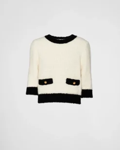 Mujer Prada TEJIDOS DE PUNTO^Jersey De Seda Y Cachemir Con Cuello Redondo