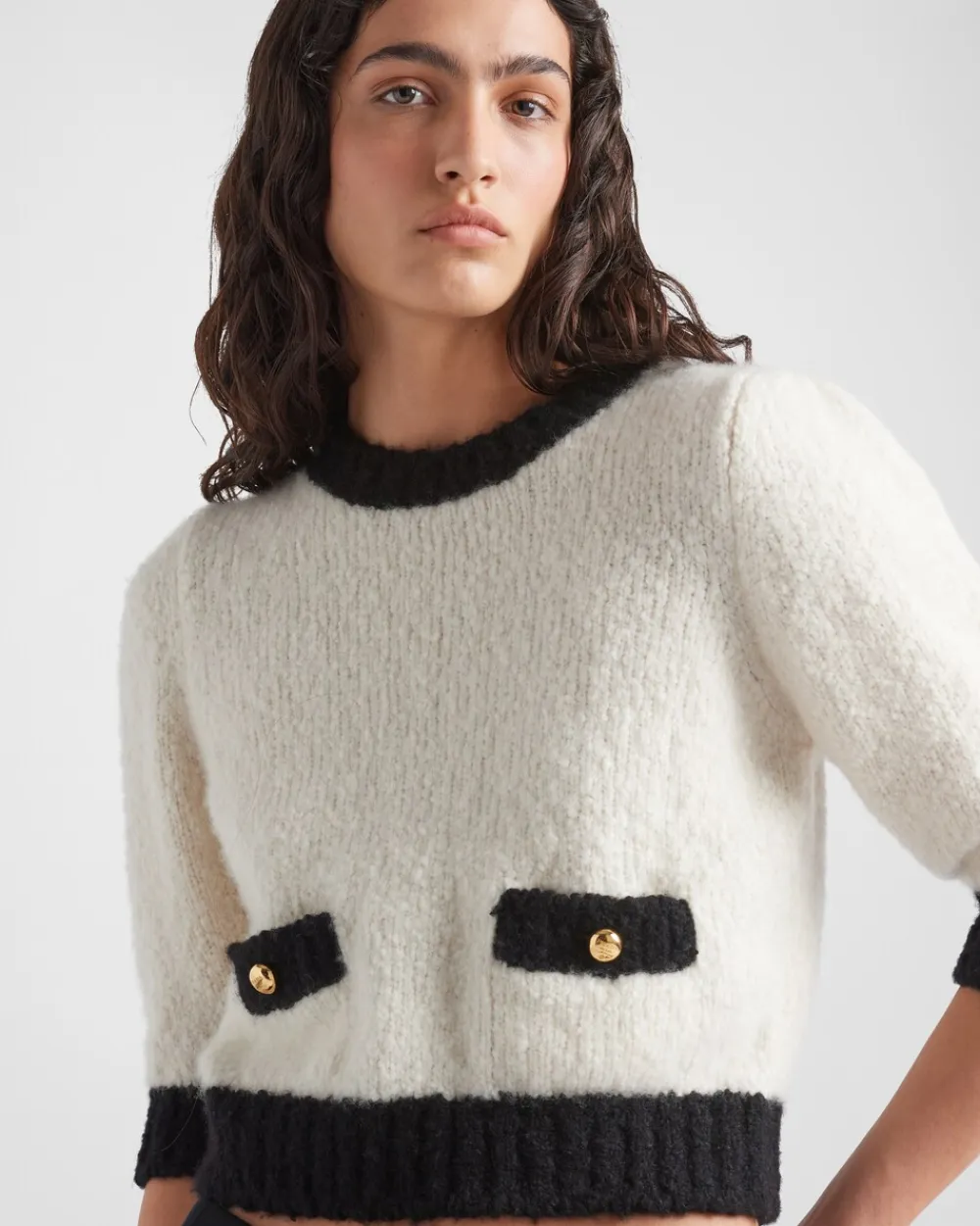 Mujer Prada TEJIDOS DE PUNTO^Jersey De Seda Y Cachemir Con Cuello Redondo