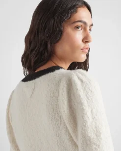 Mujer Prada TEJIDOS DE PUNTO^Jersey De Seda Y Cachemir Con Cuello Redondo