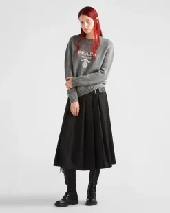 Mujer Prada TEJIDOS DE PUNTO^Jersey En Cachemir Y Lana Con Logo