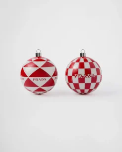 Mujer Prada JUEGOS Y ACCESORIOS PARA EL HOGAR^Juego De Adornos Navideños De Cristal