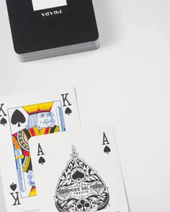 Mujer Prada JUEGOS|JUEGOS Y ACCESORIOS PARA EL HOGAR^Juego De Cartas En Piel Saffiano