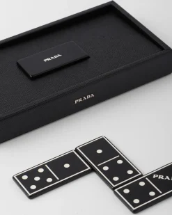 Mujer/Hombre Prada JUEGOS|JUEGOS Y ACCESORIOS PARA EL HOGAR^Juego De Dominó En Piel Saffiano