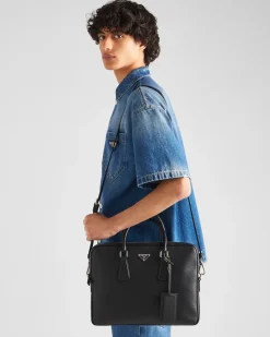 Mujer/Hombre Prada MALETAS|MALETAS^Leather Briefcase