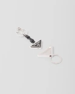 Mujer Prada ACCESORIOS TECNOLÓGICOS Y LLAVEROS^Llavero De Piel Y Metal Divisible