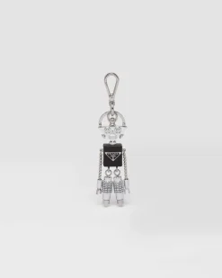 Mujer Prada ACCESORIOS TECNOLÓGICOS Y LLAVEROS^Llavero De Robot De Piel Saffiano